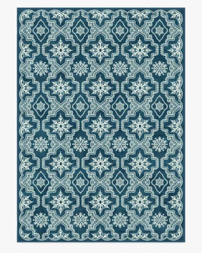 Ruggable The 5th Avenue Snowflake Navy Blue Flatwoven Rug By The Hiltons