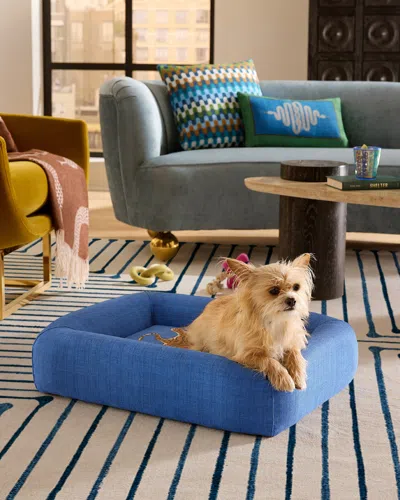 Ruggable Tiger Blue Woven Bolster Pet Bed By Jonathan Adler