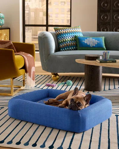 Ruggable Tiger Blue Woven Bolster Pet Bed By Jonathan Adler