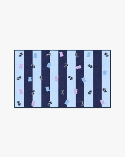 Ruggable Todd Stripe Gummy Blue & Navy Flatwoven Rug By Humberto Leon