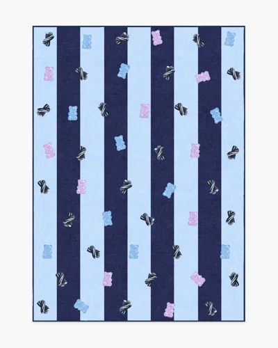 Ruggable Todd Stripe Gummy Blue & Navy Flatwoven Rug By Humberto Leon