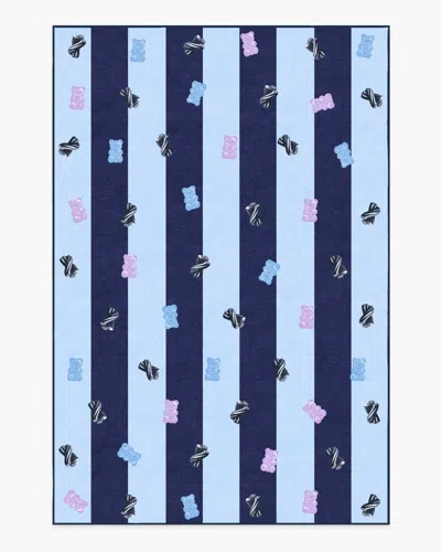 Ruggable Todd Stripe Gummy Blue & Navy Flatwoven Rug By Humberto Leon