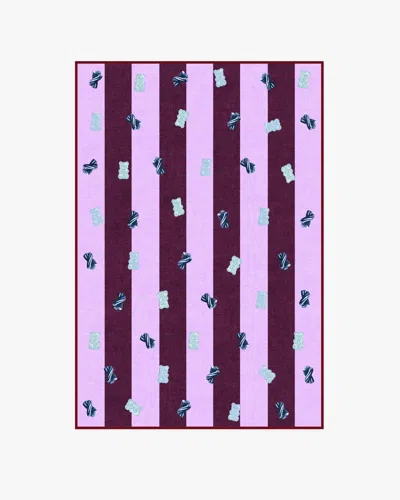 Ruggable Todd Stripe Gummy Pink & Burgundy Flatwoven Rug By Humberto Leon