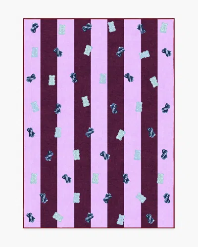 Ruggable Todd Stripe Gummy Pink & Burgundy Flatwoven Rug By Humberto Leon