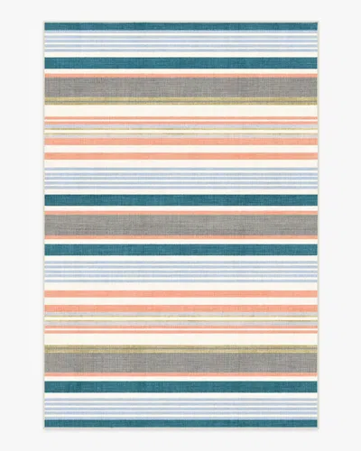 Ruggable Tropez Stripe Teal Multicolor Outdoor Rug