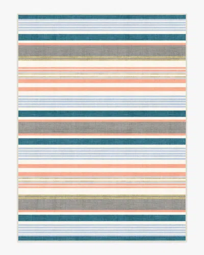 Ruggable Tropez Stripe Teal Multicolor Outdoor Rug