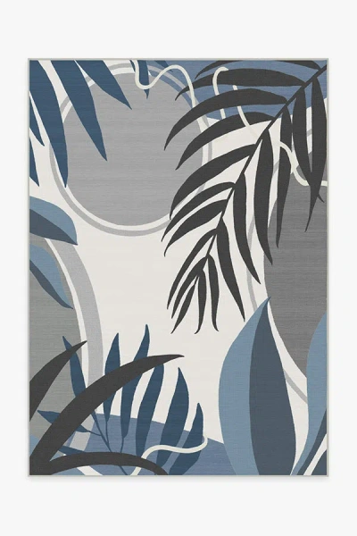 Ruggable Tulum Ivory Blue Outdoor Rug