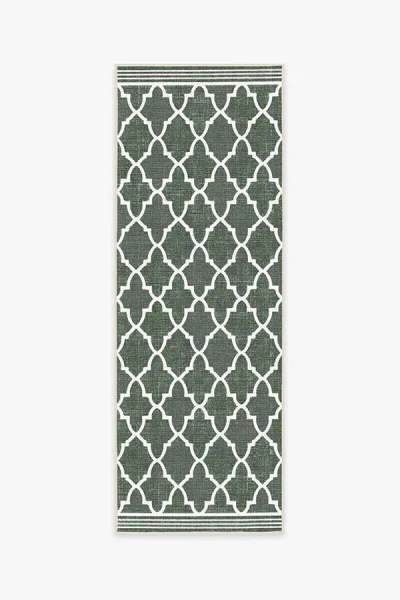 Ruggable Varia Trellis Forest Green Outdoor Rug