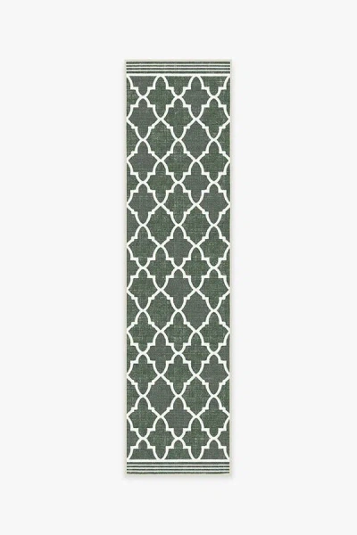 Ruggable Varia Trellis Forest Green Outdoor Rug