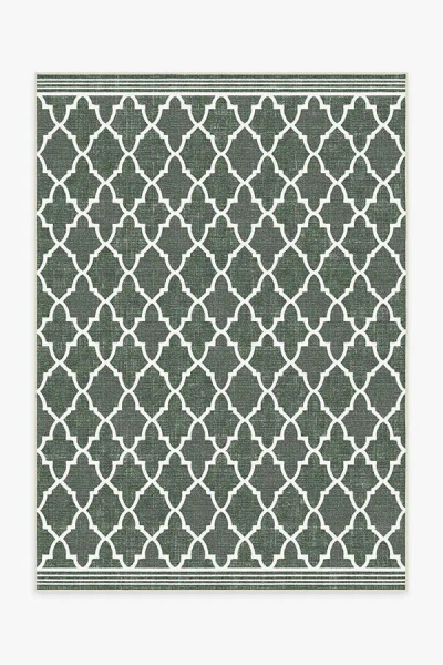 Ruggable Varia Trellis Forest Green Outdoor Rug In Multi