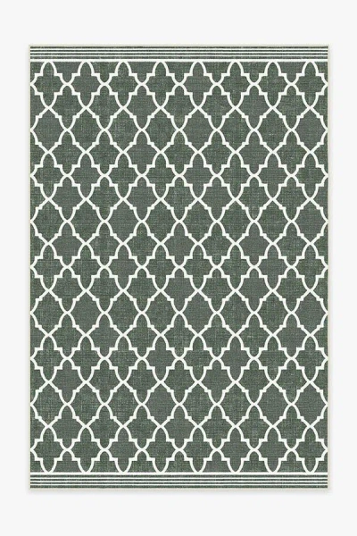 Ruggable Varia Trellis Forest Green Outdoor Rug