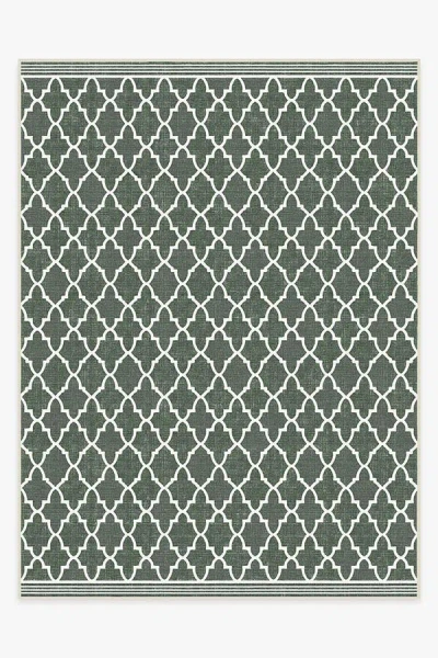 Ruggable Varia Trellis Forest Green Outdoor Rug