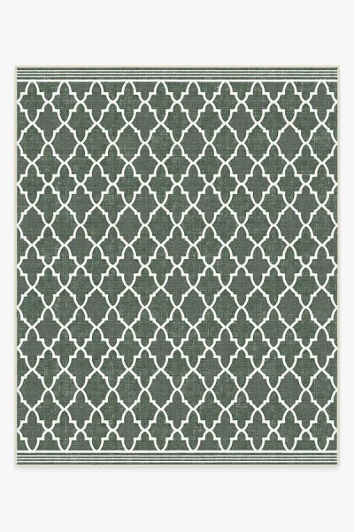 Ruggable Varia Trellis Forest Green Outdoor Rug