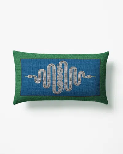 Ruggable Venom Green & Blue Woven Throw Pillow By Jonathan Adler