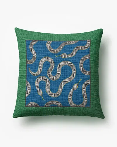 Ruggable Venom Green & Blue Woven Throw Pillow By Jonathan Adler