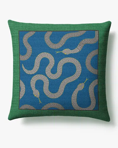 Ruggable Venom Green & Blue Woven Throw Pillow By Jonathan Adler