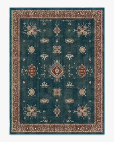 Ruggable Verena Teal Blue Flatwoven Rug In Green