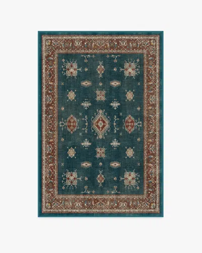 Ruggable Verena Teal Blue Flatwoven Rug In Green