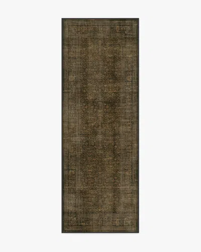 Ruggable Vesper Olive & Gold Flatwoven Rug In Brown