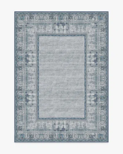 Ruggable Vintage Daisy Bordered Blue Flatwoven Rug
