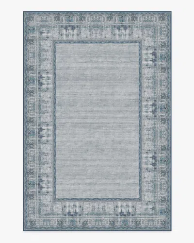Ruggable Vintage Daisy Bordered Blue Flatwoven Rug
