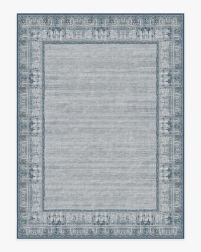 Ruggable Vintage Daisy Bordered Blue Flatwoven Rug
