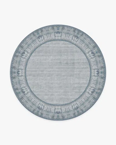 Ruggable Vintage Daisy Bordered Blue Flatwoven Rug