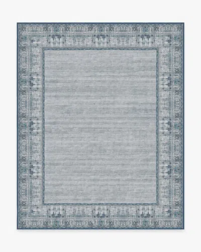 Ruggable Vintage Daisy Bordered Blue Flatwoven Rug