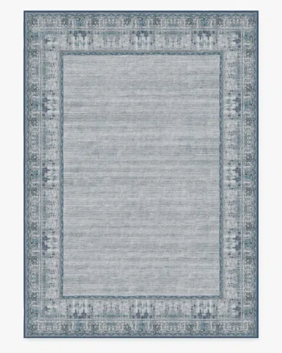 Ruggable Vintage Daisy Bordered Blue Flatwoven Rug