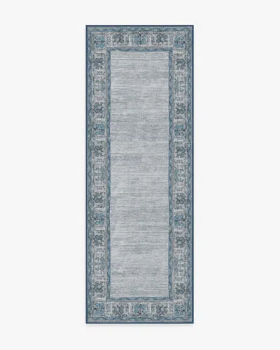 Ruggable Vintage Daisy Bordered Blue Flatwoven Rug