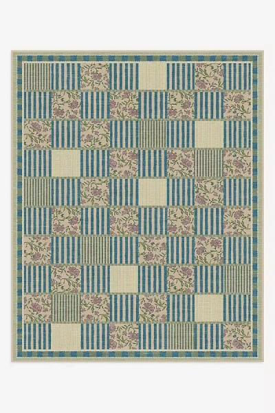 Ruggable Washable Wendel Patchwork Rug In Blue