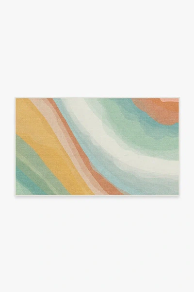 Ruggable Watercolor Waves Copper Jade Outdoor Rug In Black