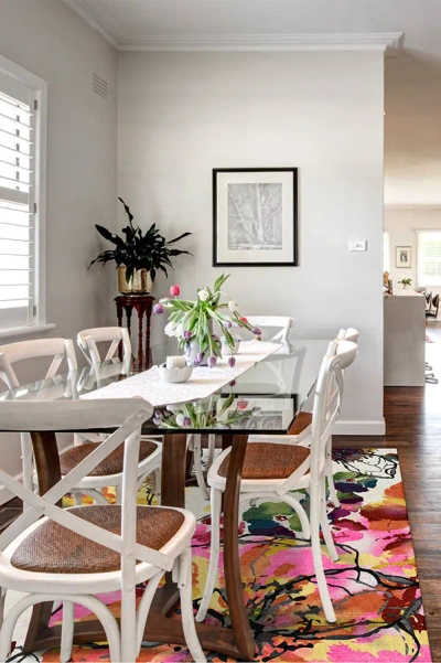 Ruggable Watercolour Floral Multicolour Flatwoven Rug