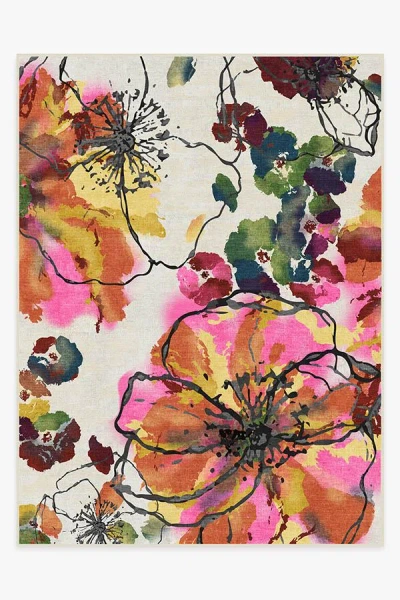 Ruggable Watercolour Floral Multicolour Flatwoven Rug