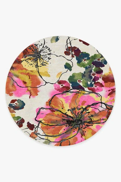 Ruggable Watercolour Floral Multicolour Flatwoven Rug