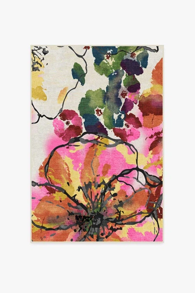 Ruggable Watercolour Floral Multicolour Flatwoven Rug