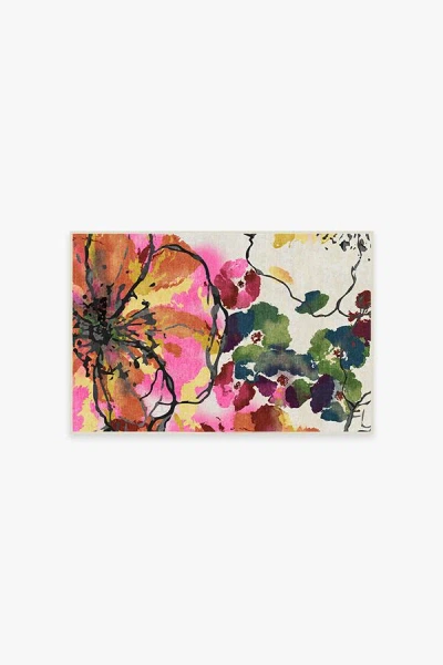 Ruggable Watercolour Floral Multicolour Flatwoven Rug