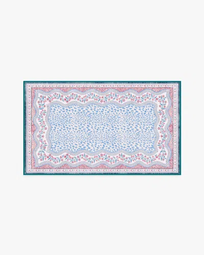 Ruggable Wendy Animal Border Blue & Pink Flatwoven Rug By Humberto Leon