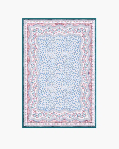 Ruggable Wendy Animal Border Blue & Pink Flatwoven Rug By Humberto Leon