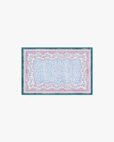 Ruggable Wendy Animal Border Blue & Pink Flatwoven Rug By Humberto Leon