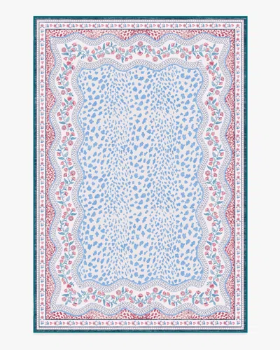 Ruggable Wendy Animal Border Blue & Pink Flatwoven Rug By Humberto Leon In Multi