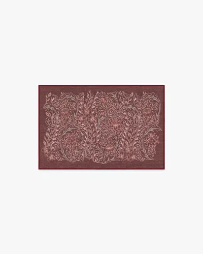 Ruggable Wild Tulip & Vine Burgundy Flatwoven Rug By Morris & Co.