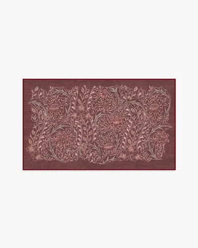 Ruggable Wild Tulip & Vine Burgundy Flatwoven Rug By Morris & Co.