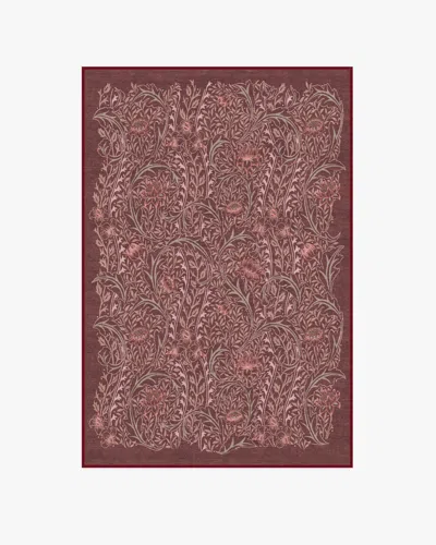 Ruggable Wild Tulip & Vine Burgundy Flatwoven Rug By Morris & Co.