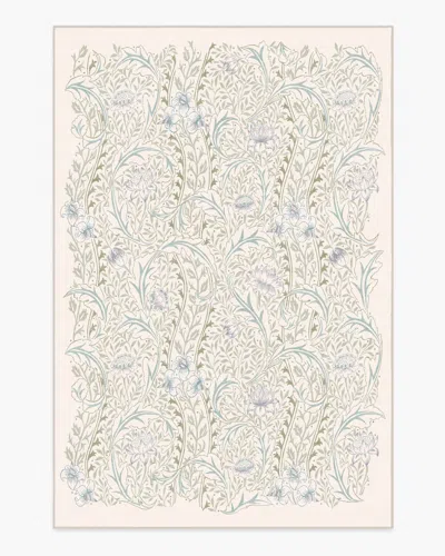 Ruggable Wild Tulip & Vine Cream Flatwoven Rug By Morris & Co. In Neutral