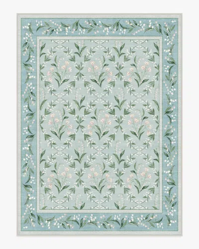 Ruggable Winter Lily Of The Valley Blue Flatwoven Rug By The Hiltons