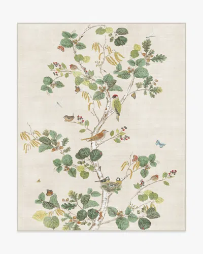 Ruggable Woodland Chorus Fawn Flatwoven Rug By Sanderson In White