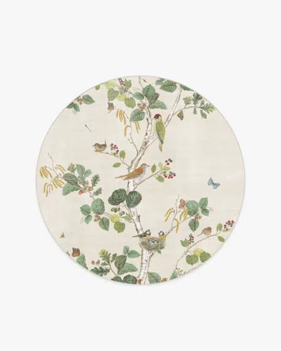 Ruggable Woodland Chorus Fawn Flatwoven Rug By Sanderson In White