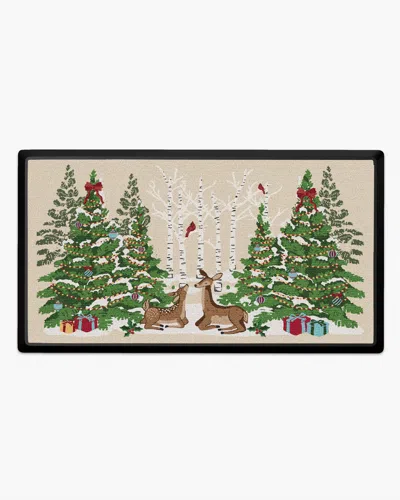 Ruggable Woodland Holiday Cream Large Doormat In Multi