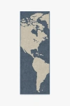 Ruggable World Map Blue Flatwoven Rug In Blue